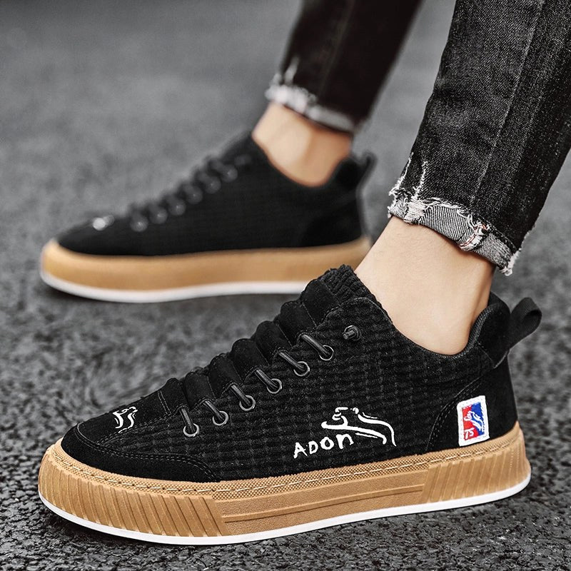Fabian | Męskie sneakersy sznurowane z pikowaną cholewką i masywną podeszwą | Rokishi