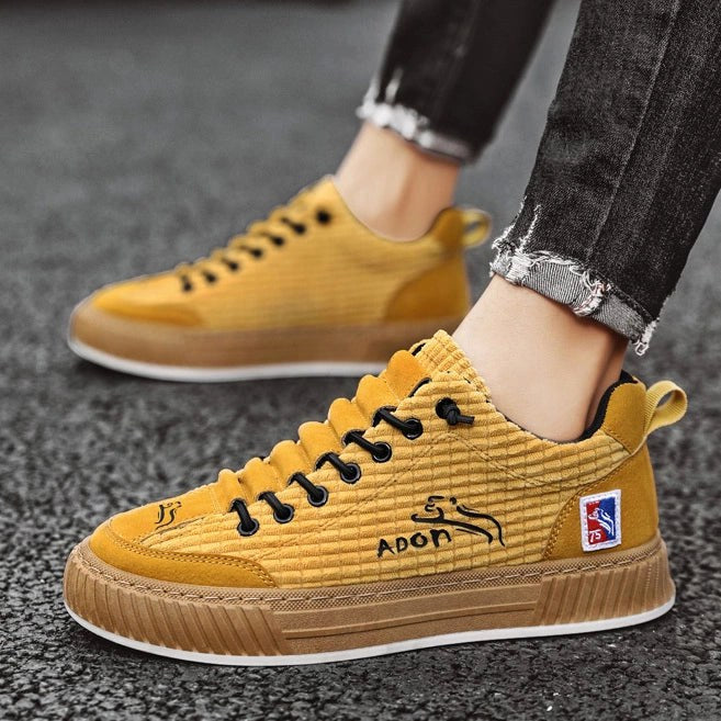 Fabian | Męskie sneakersy sznurowane z pikowaną cholewką i masywną podeszwą | Rokishi