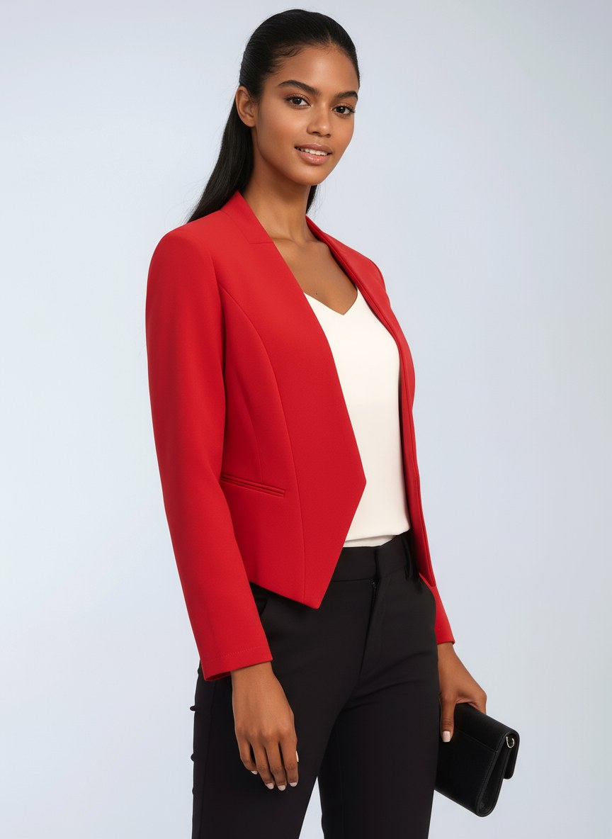 Eliza | Damski żakiet z otwartym przodem, krótka elegancka kurtka | Rokishi