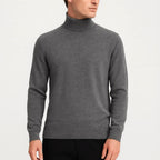 Adrian | Męski sweter z kaszmiru z golfem, ponadczasowy model dzianinowy | Rokishi