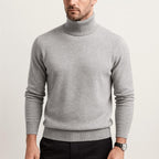 Adrian | Męski sweter z kaszmiru z golfem, ponadczasowy model dzianinowy | Rokishi