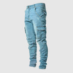 Edward | Męskie jeansy casualowe Ultra-Stretch, wąsko krojone jeansy | Rokishi | Niebieski