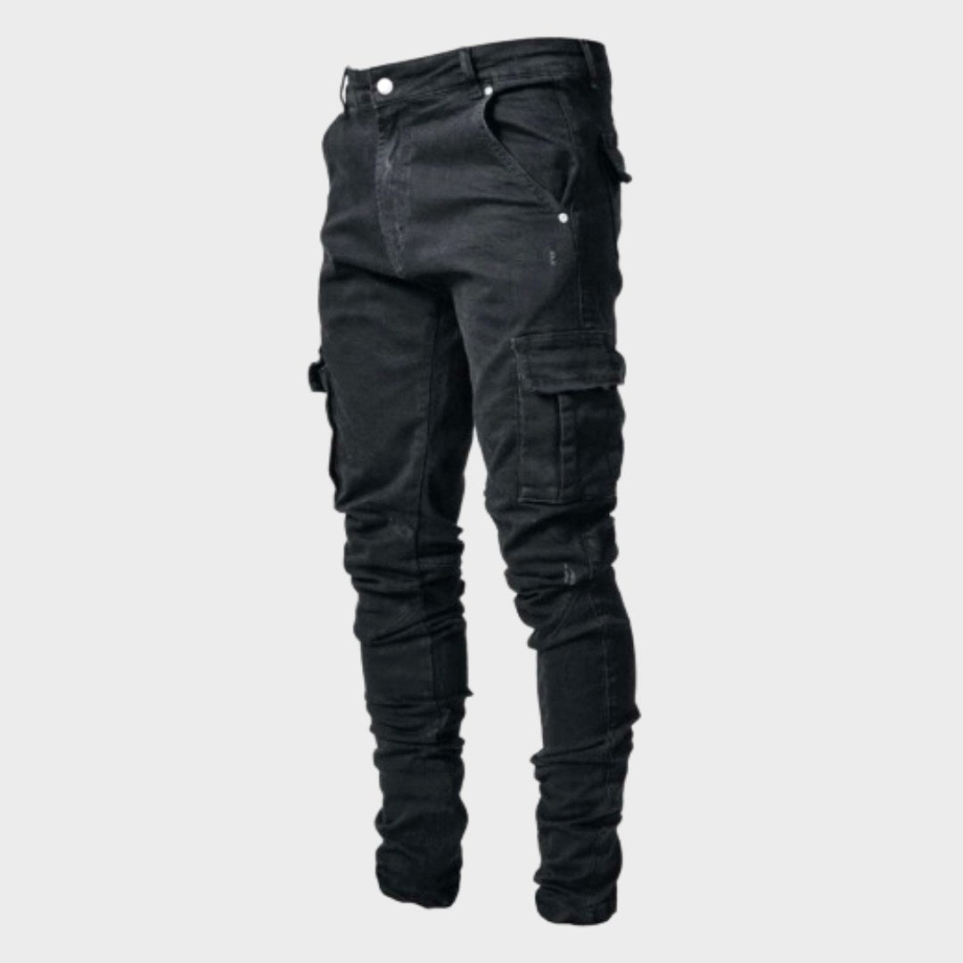 Edward | Męskie jeansy casualowe Ultra-Stretch, wąsko krojone jeansy | Rokishi | Niebieski