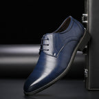 Jarosław | Męskie sznurowane buty z detalami brogue, eleganckie buty biznesowe | Rokishi | Czarny