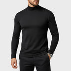 Rafał | Męski sweter z golfem o smukłym kroju, elegancki sweter jesienny | Rokishi | Czarny