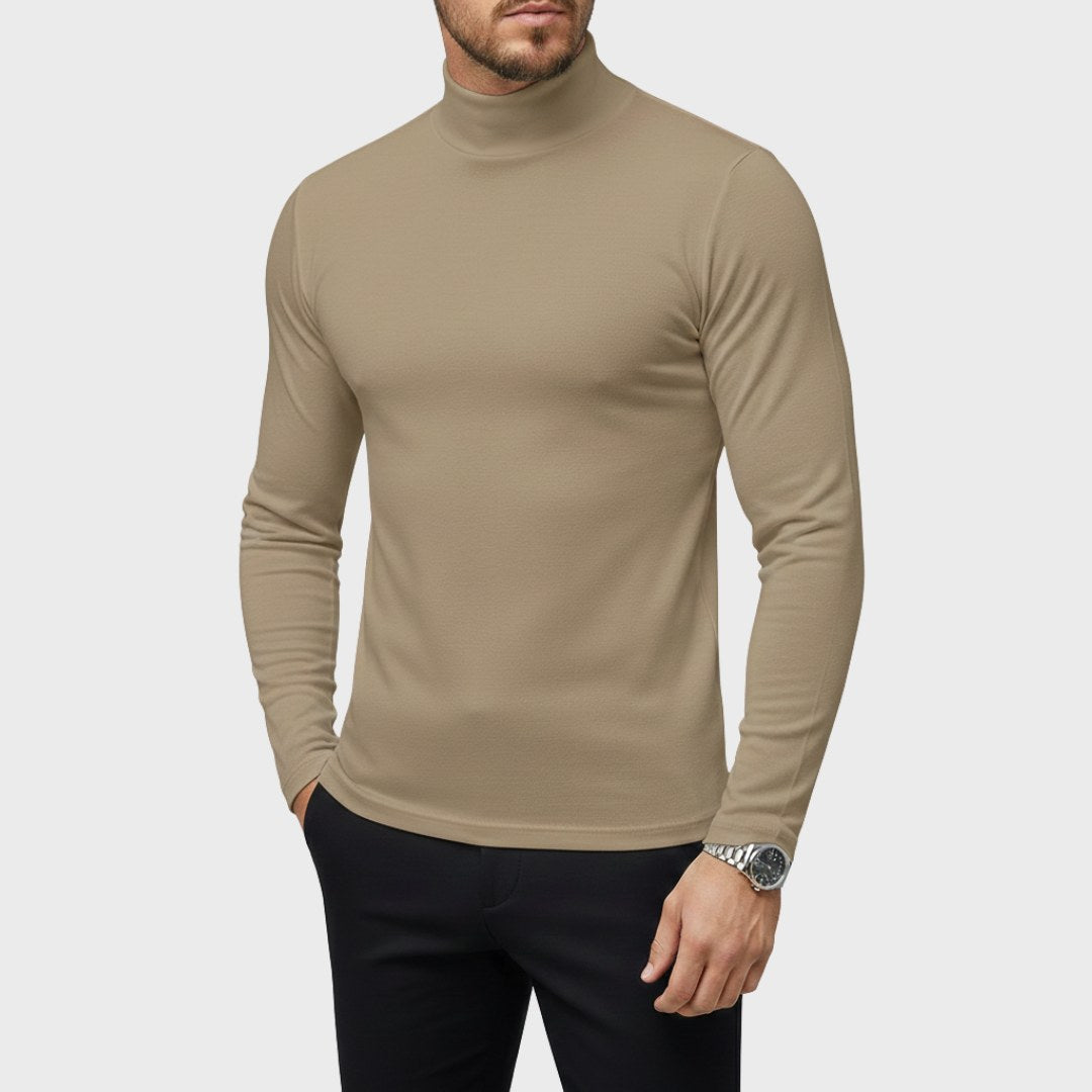 Rafał | Męski sweter z golfem o smukłym kroju, elegancki sweter jesienny | Rokishi | Czarny