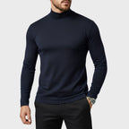 Rafał | Męski sweter z golfem o smukłym kroju, elegancki sweter jesienny | Rokishi | Czarny