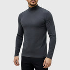 Rafał | Męski sweter z golfem o smukłym kroju, elegancki sweter jesienny | Rokishi | Czarny