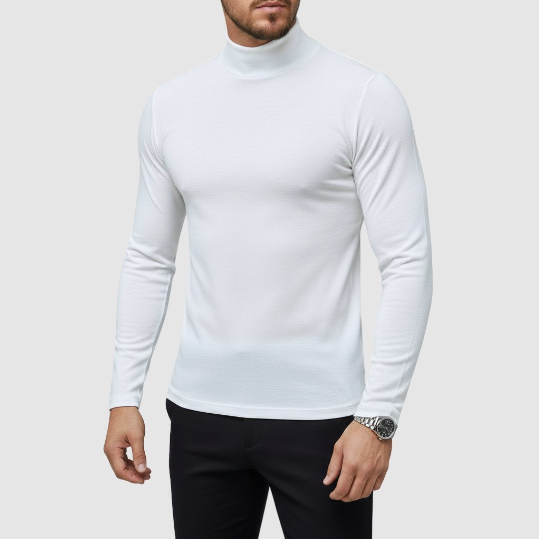 Rafał | Męski sweter z golfem o smukłym kroju, elegancki sweter jesienny | Rokishi | Czarny