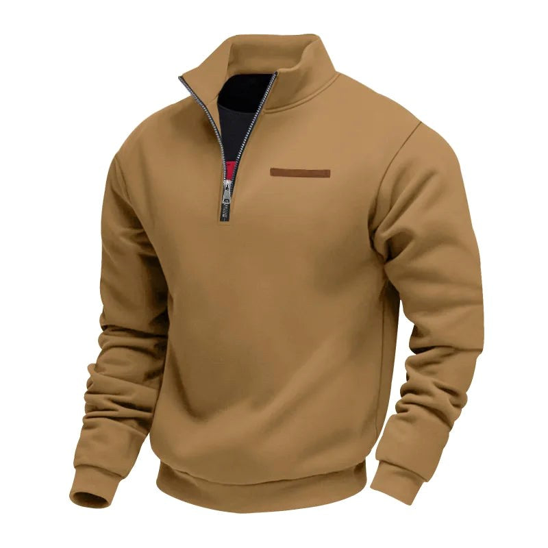 Aleksander | Męska bluza polarowa, casualowa męska bluza | Rokishi | Beżowy