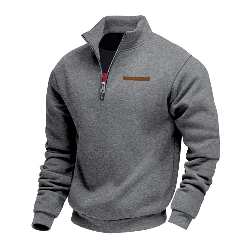 Aleksander | Męska bluza polarowa, casualowa męska bluza | Rokishi | Brązowy