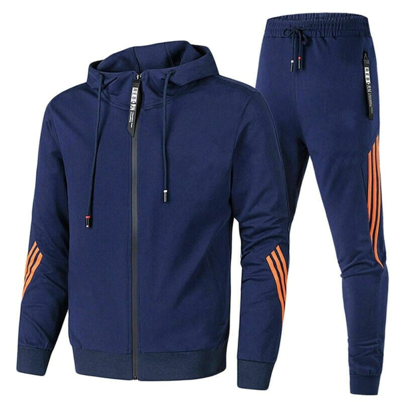 Piotr | Męski dres o kroju relaxed fit, nowoczesny dwuczęściowy komplet | Rokishi | Granatowy