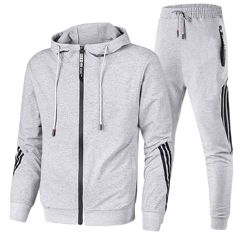 Piotr | Męski dres o kroju relaxed fit, nowoczesny dwuczęściowy komplet | Rokishi | Granatowy