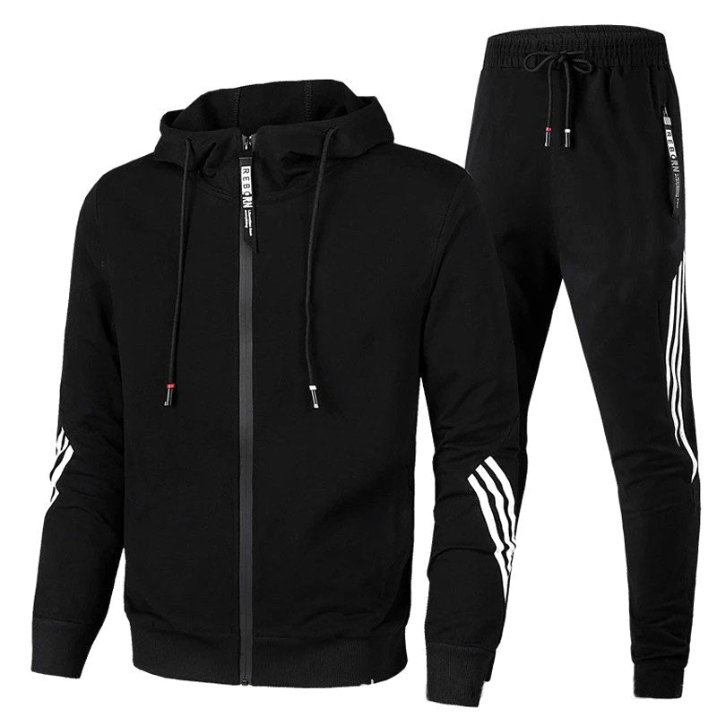 Piotr | Męski dres o kroju relaxed fit, nowoczesny dwuczęściowy komplet | Rokishi | Granatowy
