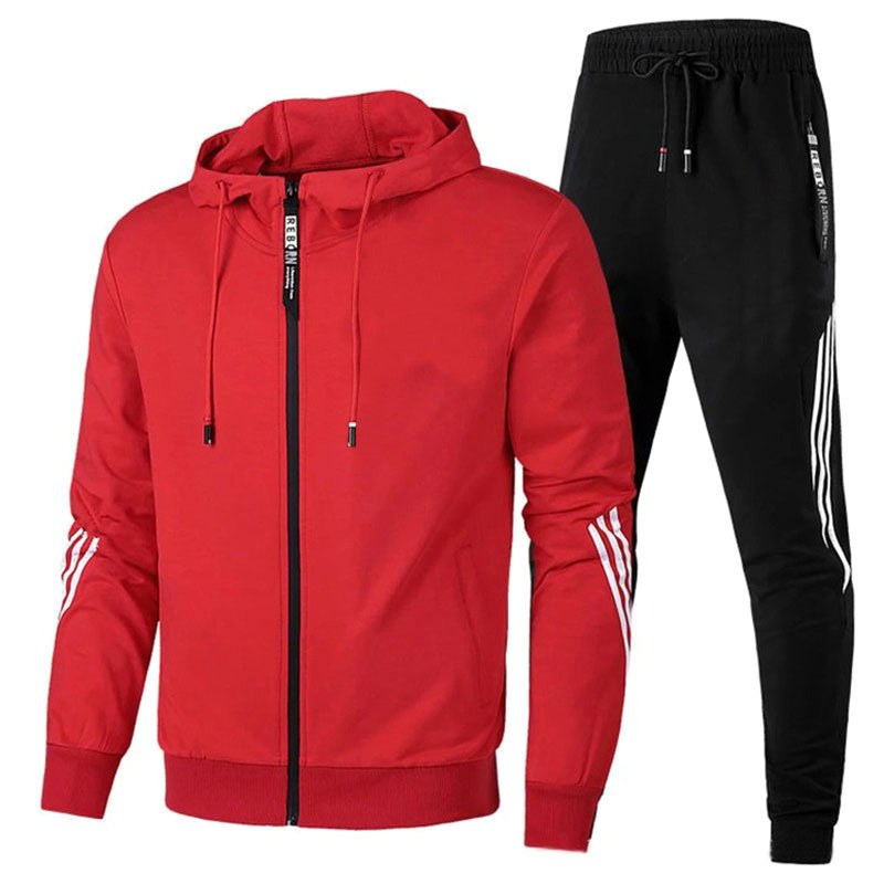 Piotr | Męski dres o kroju relaxed fit, nowoczesny dwuczęściowy komplet | Rokishi | Granatowy